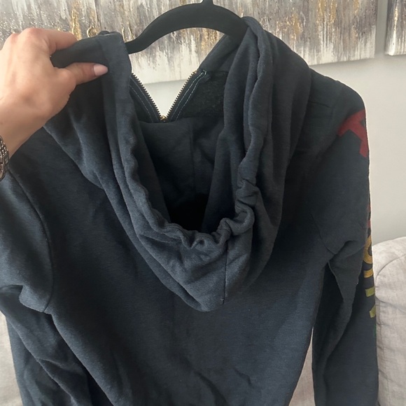 Aviator Nation Black Hoodie with Rainbow Accents - Picture 2 of 4